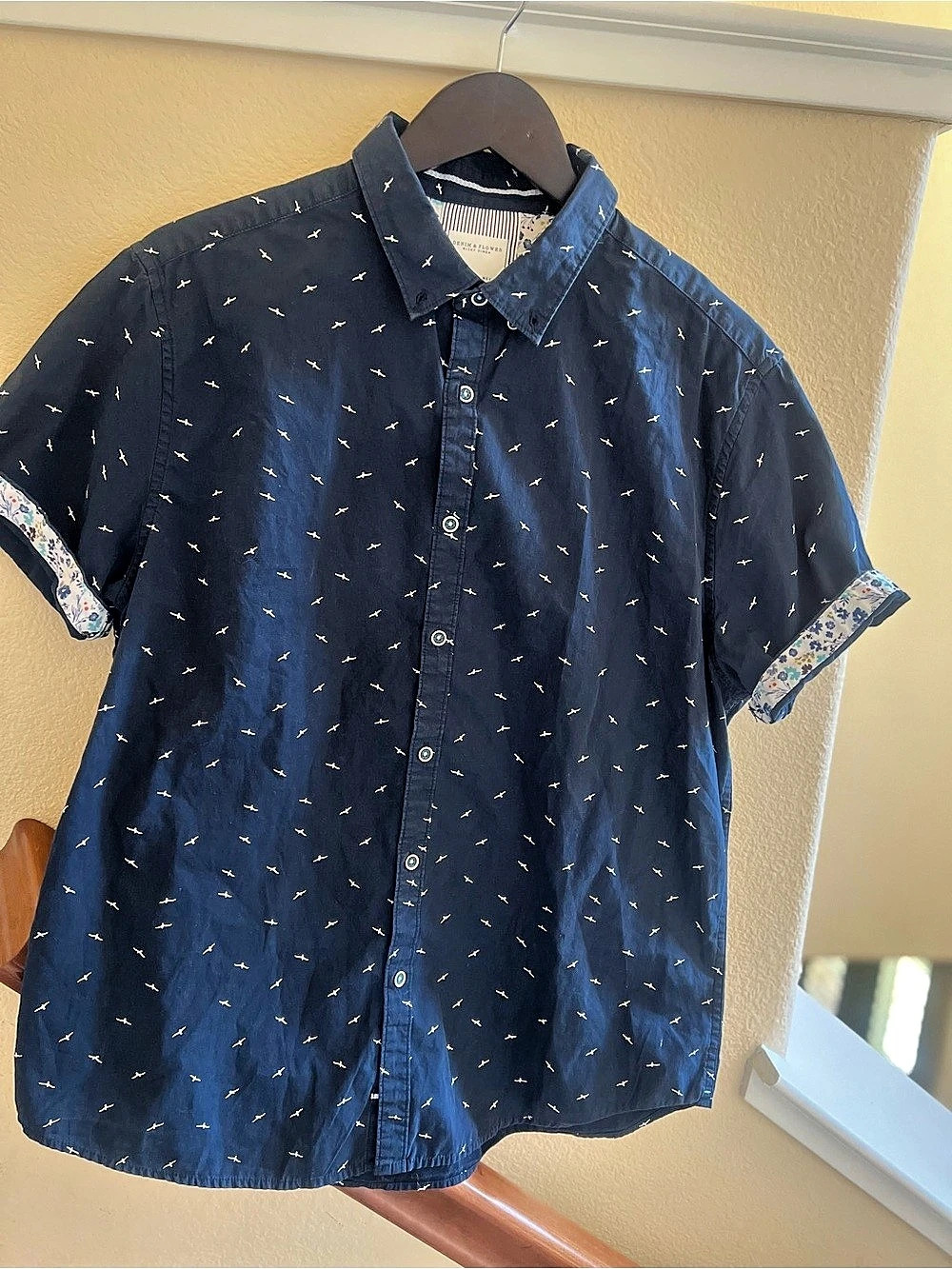 Denim & FlowerNautical/Coastal Preppy Men's Cotton Printed Shirt Size XL